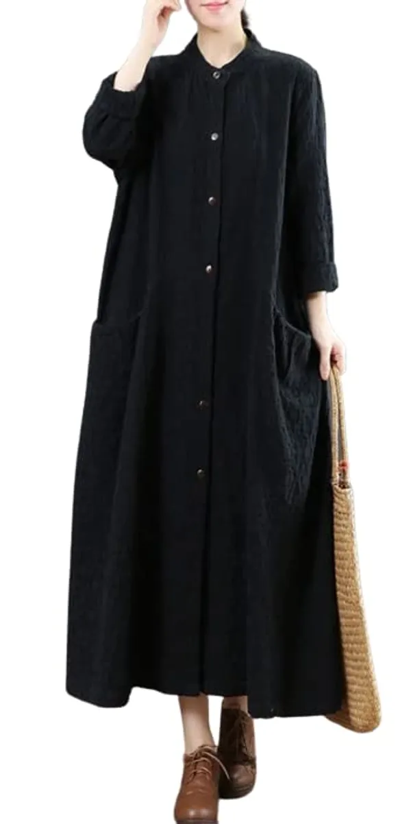 Popuppatka_Women_And_Girl_Casual_3/4_Sleeve_Shirt_(Black)