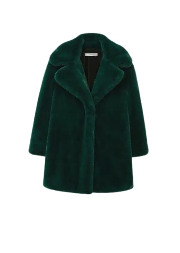 Popuppatka_Women'S_Long_Sleeve_Fluffy_Fur_Warm_Coat_Green(S)