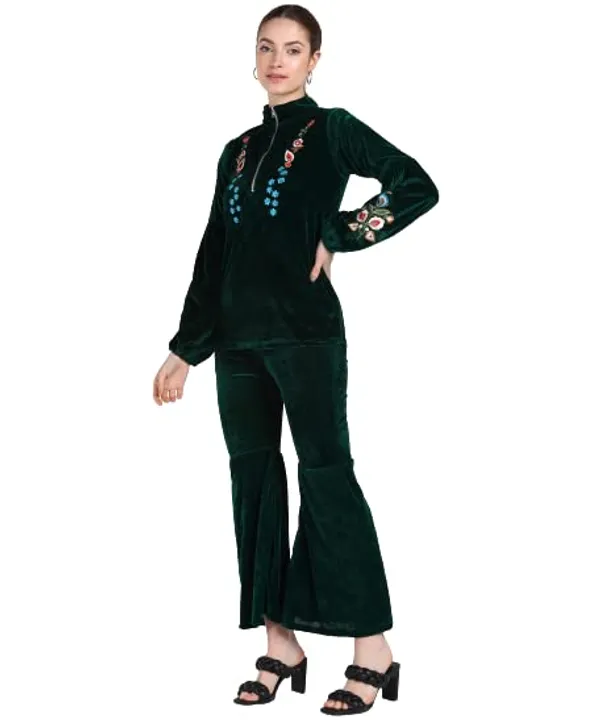 Popuppatka_Womens_Satin_Pleating_Track_Suit_Green