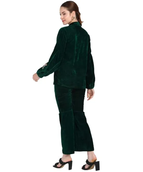 Popuppatka_Womens_Satin_Pleating_Track_Suit_Green