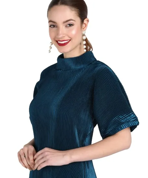 Popuppatka_Womens_Satin_Pleating_Track_Suit_Teal_Blue