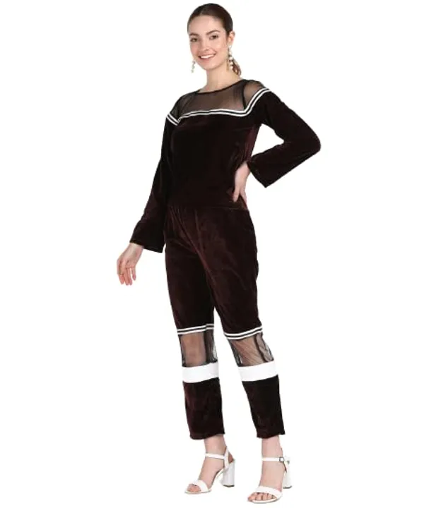 Popuppatka_Womens_Velvet_Track_Suit_Brown