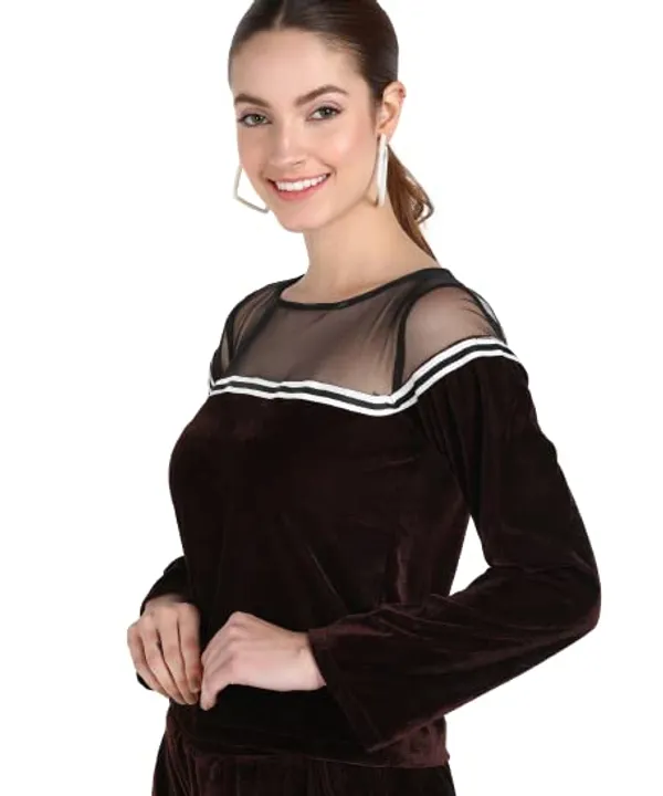 Popuppatka_Womens_Velvet_Track_Suit_Brown