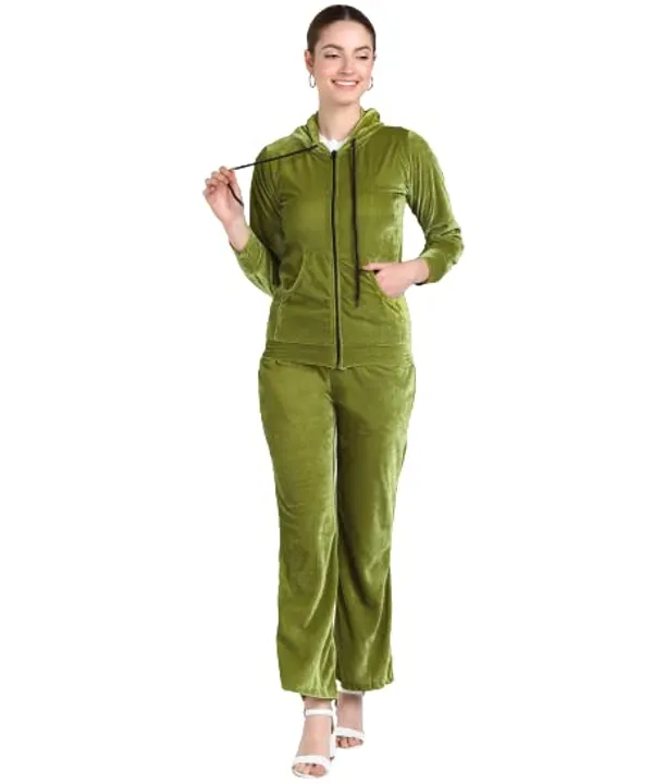 Popuppatka_Womens_Velvet_Track_Suit_Green