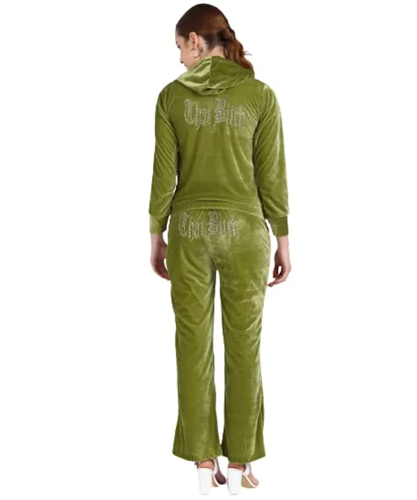 Popuppatka_Womens_Velvet_Track_Suit_Green