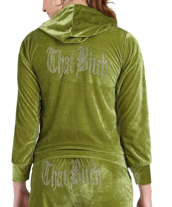 Popuppatka_Womens_Velvet_Track_Suit_Green