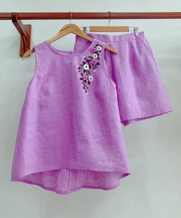New_Summer_wear_cotton_lenin_co-ord_set