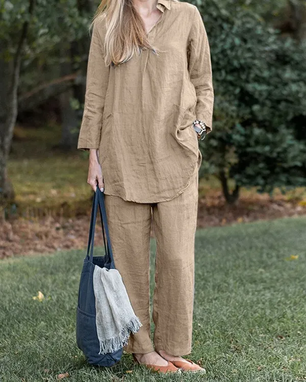 Elegent_Summer_cotton_lenin_co-ord_set