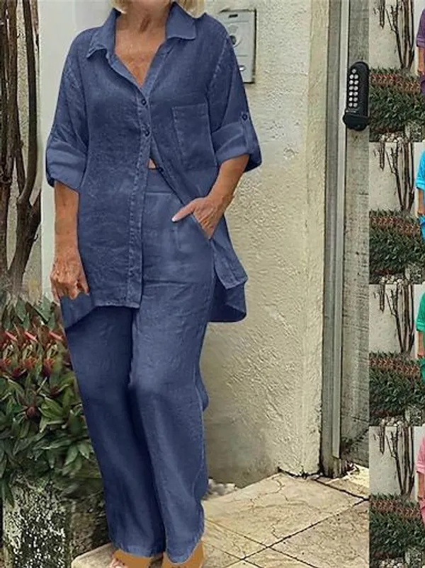 New_Summer_wear_cotton_lenin_co-ord_set