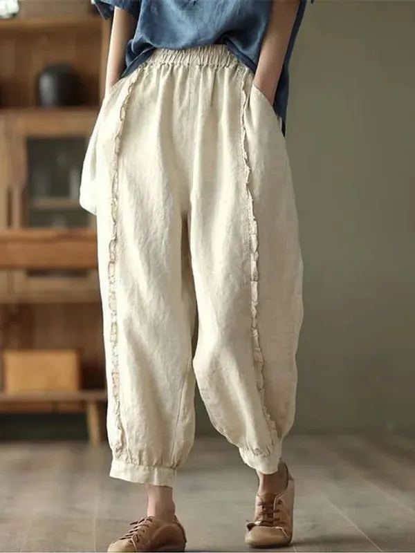 Best_seller_summer_embroidery_pure_cotton_pants