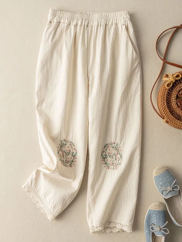 Best_seller_summer_embroidery_pure_cotton_pants