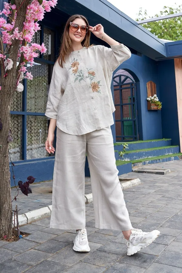 New_Summer_wear_cotton_lenin_co-ord_set