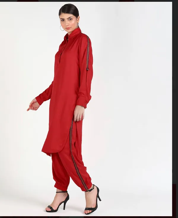 Dark_Red_Coord_Set_For_Women