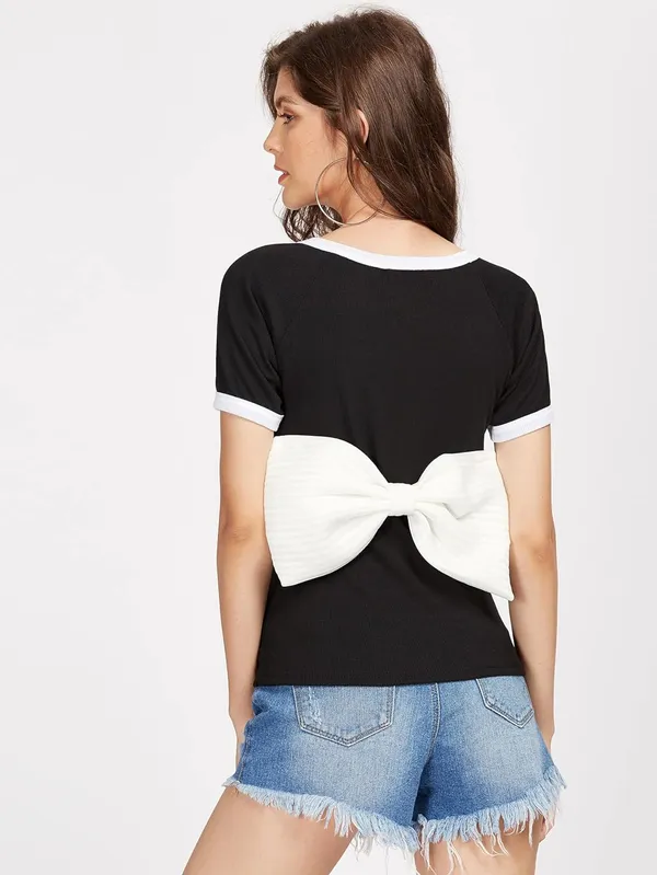 Women'S_Cotton_Black_Bow_Top_|_Black