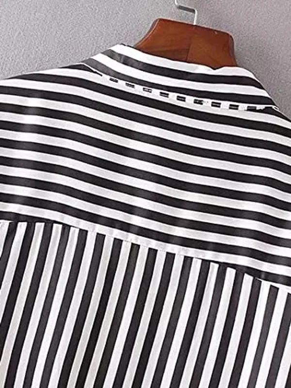 Women'S_Cotton_Black_Strip_Tunic_|_Black/White