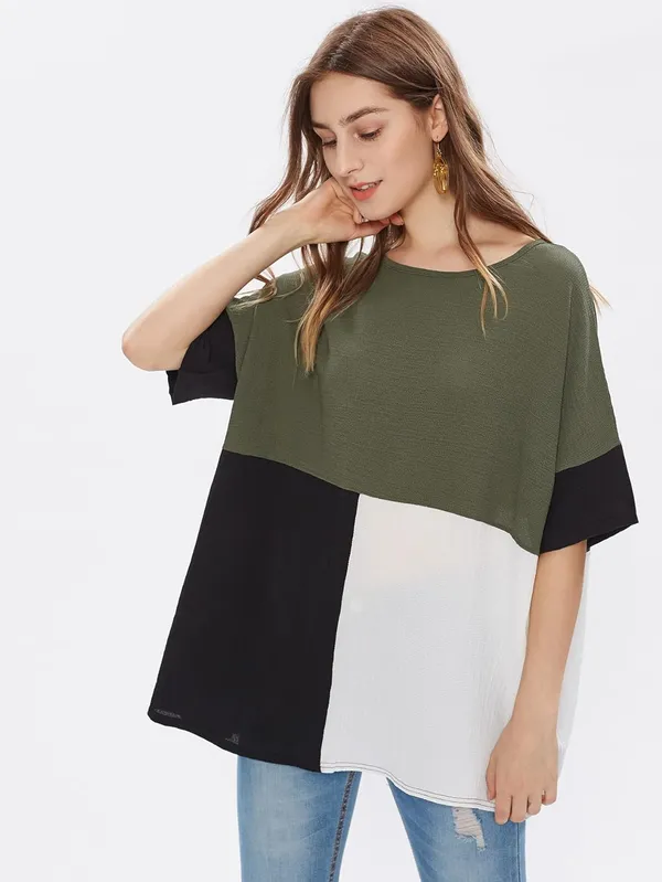 Women'S_Cotton_Blocking_Top