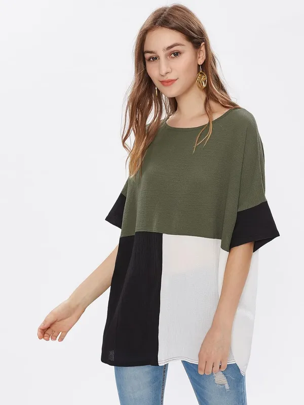 Women'S_Cotton_Blocking_Top
