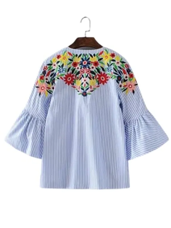 Women'S_Cotton_Blue_Multi_Embroidery_Top_|_Blue