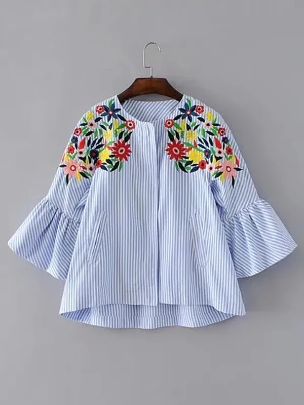 Women'S_Cotton_Blue_Multi_Embroidery_Top_|_Blue