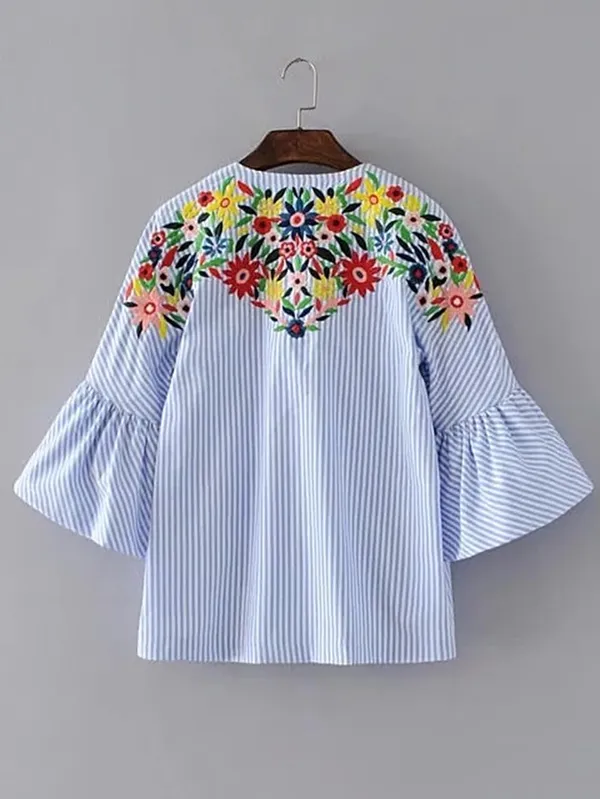 Women'S_Cotton_Blue_Multi_Embroidery_Top_|_Blue