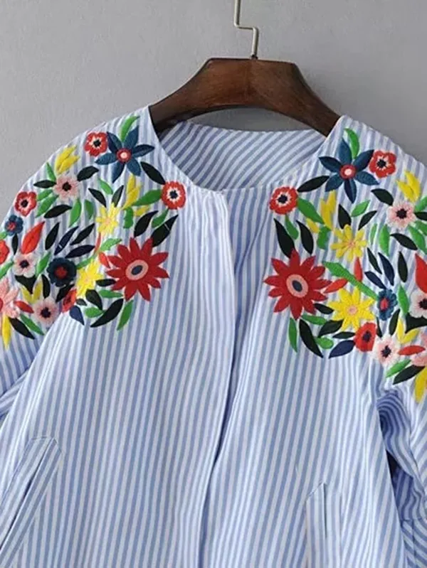 Women'S_Cotton_Blue_Multi_Embroidery_Top_|_Blue