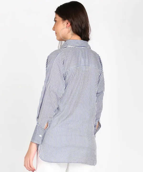 Women'S_Cotton_Blue_Strip_Tunic_|_Blue