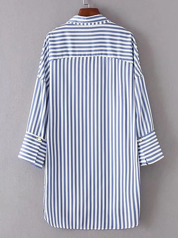 Women'S_Cotton_Blue_Strip_Tunic_|_Blue