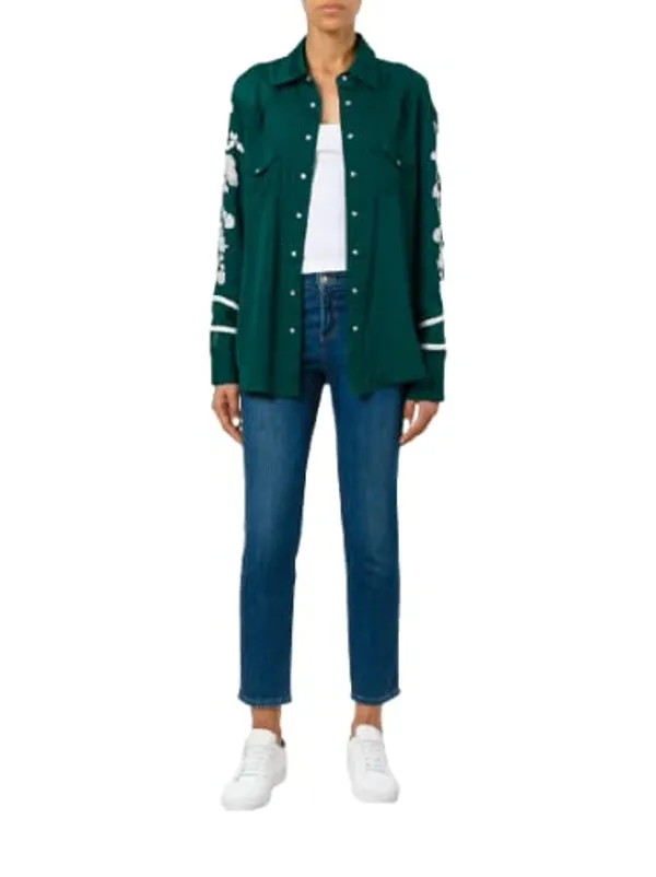 Women'S_Cotton_Bottle_Green_Thread_Embroidery_Shirt