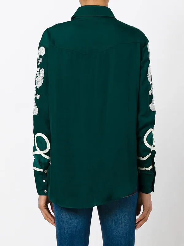 Women'S_Cotton_Bottle_Green_Thread_Embroidery_Shirt