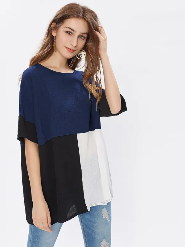 Women'S_Cotton_Color_Blocking_Top_|_Multi_Color