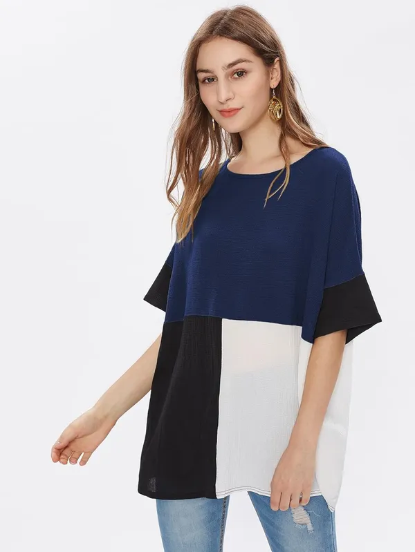 Women'S_Cotton_Color_Blocking_Top_|_Multi_Color