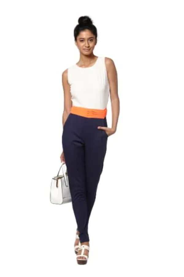 Women'S_Cotton_Lycra_White/Blue_Jumpsuits