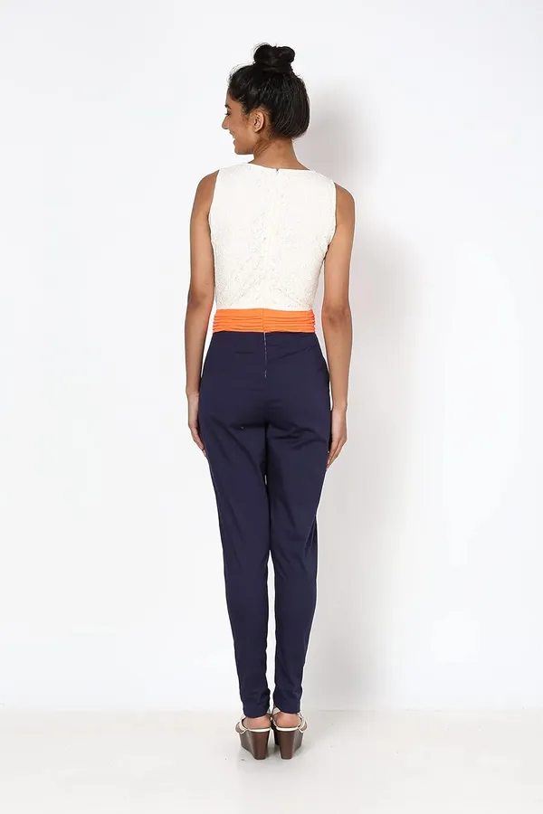 Women'S_Cotton_Lycra_White/Blue_Jumpsuits