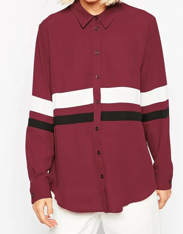 Women'S_Cotton_Mahroon_Strip_Shirt