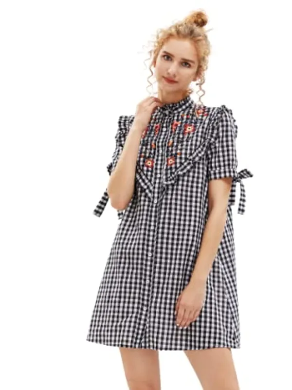 Women'S_Cotton_Pritty_Check_Shirt_Dress