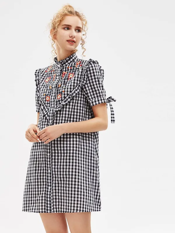 Women'S_Cotton_Pritty_Check_Shirt_Dress
