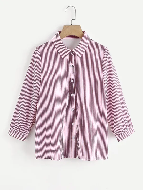 Women'S_Cotton_Red_Strip_Lace_Detail_Shirt_|_Red