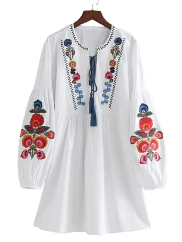 Women'S_Cotton_White_Multi_Embroidery_Tunic_|_White