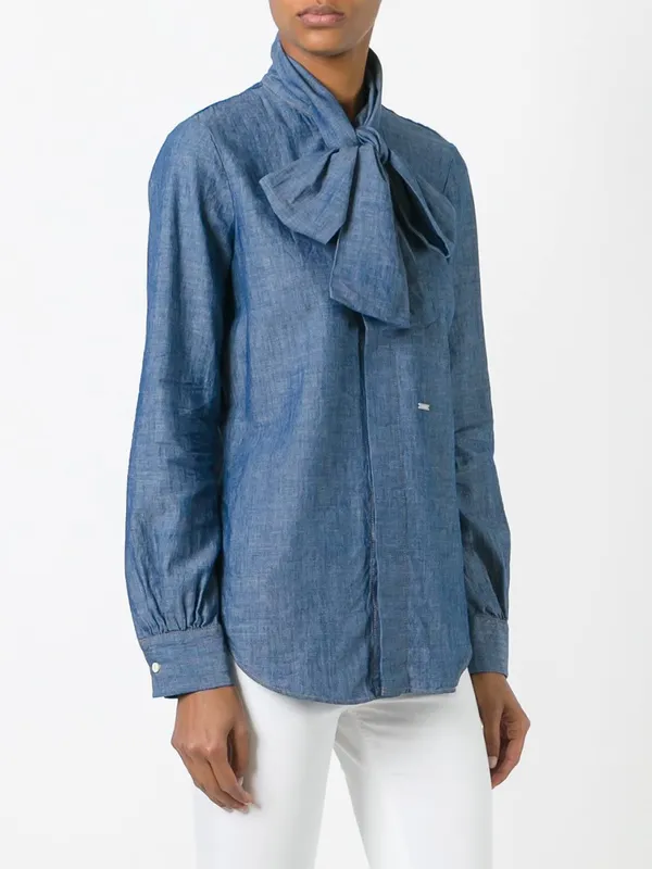 Women'S_Denim_Denim_Tie_Shirt