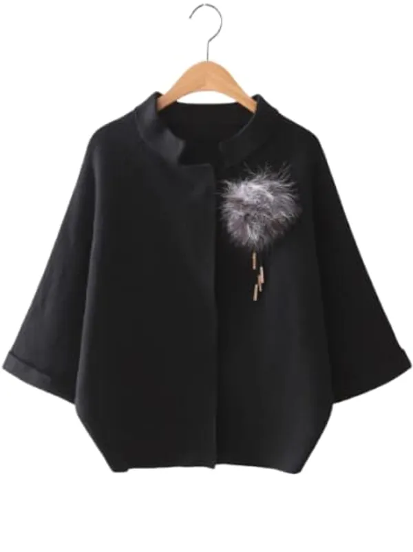 Women'S_Woolen_Fleese_Black_Pullover