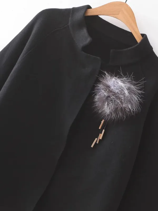 Women'S_Woolen_Fleese_Black_Pullover
