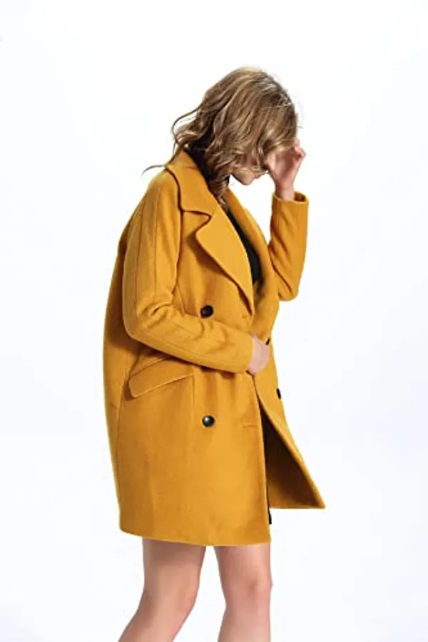 Women'S_Woolen_Yellow_Overlap_Coat