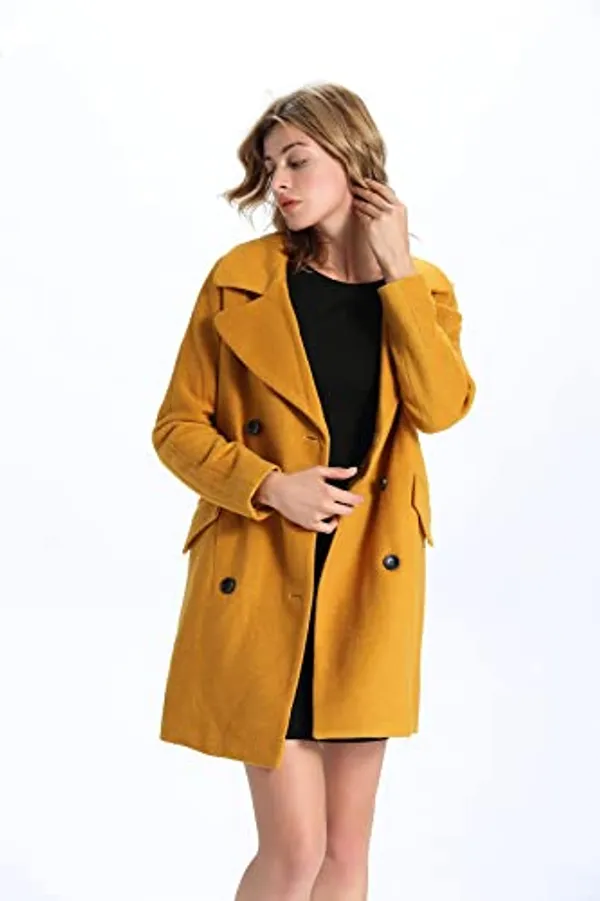 Women'S_Woolen_Yellow_Overlap_Coat