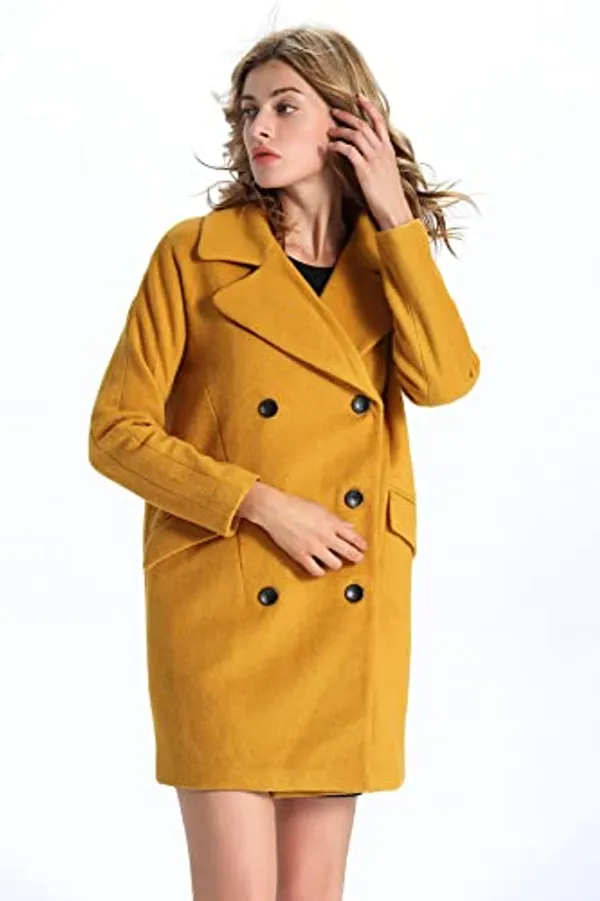 Women'S_Woolen_Yellow_Overlap_Coat