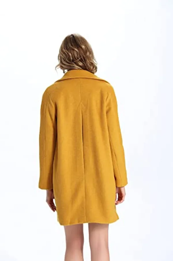 Women'S_Woolen_Yellow_Overlap_Coat