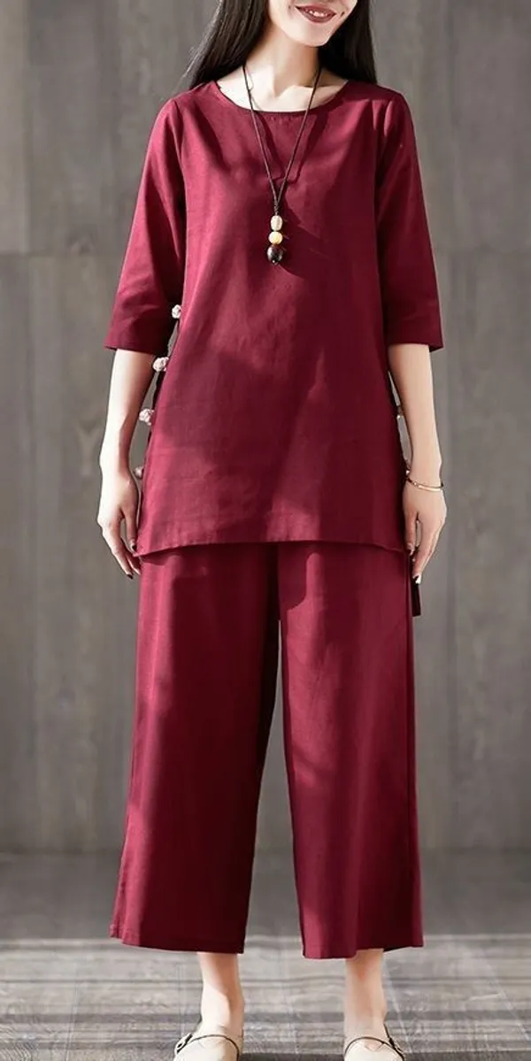 Elegent_Summer_cotton_lenin_co-ord_set