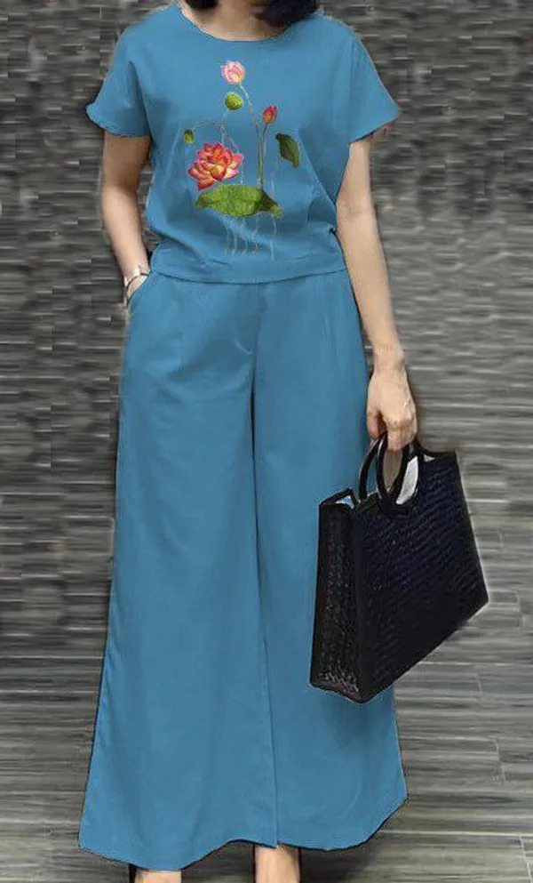 Elegent_Summer_cotton_lenin_co-ord_set