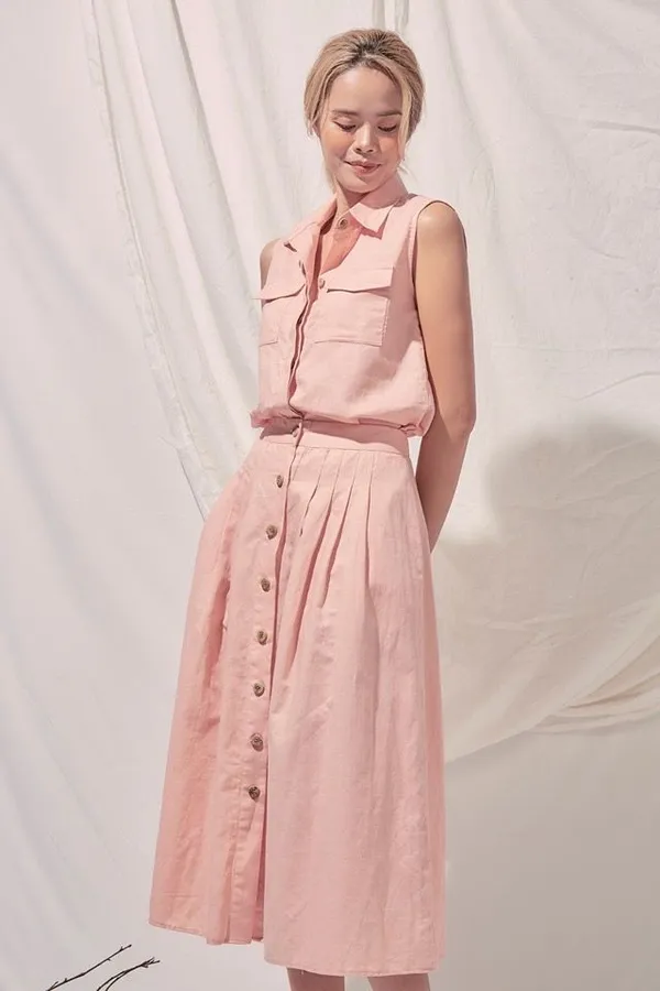 Elegent_Summer_cotton_lenin_co-ord_set