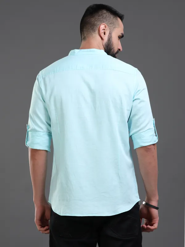 Blue_Color_Premium_Mens_Cotton_Poplin_Plain_Shirt