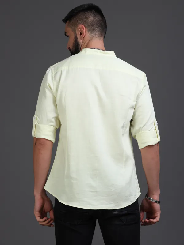 Premium_Mens_Slub_Cotton_Plain_Shirt_(Yellow)